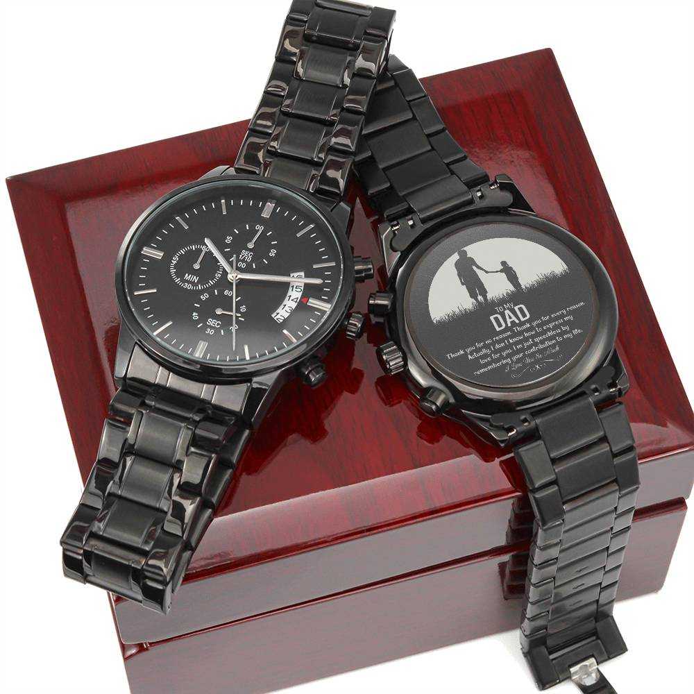 Personalized Black Chronograph WatchDazzle dreams jewellers